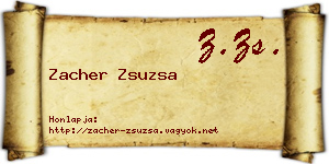 Zacher Zsuzsa névjegykártya